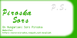 piroska sors business card